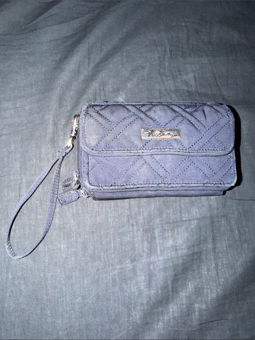 Vera Bradley Quilted Navy Wristlet Clutch